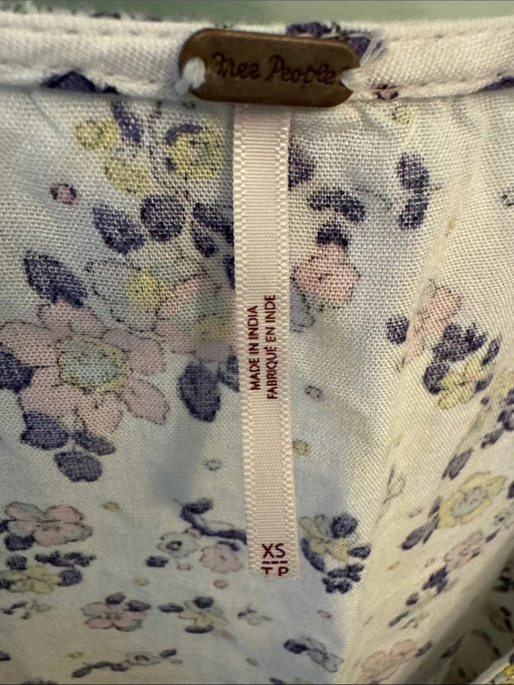 Free People Pastel Floral Ruffle Crop Top